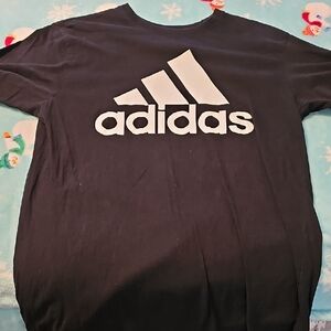 Adidas Black Tee with White Logo